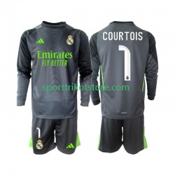 Real Madrid Kinderset Ausweich trikot 2025-2026 Langarm Thibaut Courtois 1