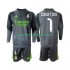Real Madrid Kinderset Ausweich trikot 2025-2026 Langarm Thibaut Courtois 1