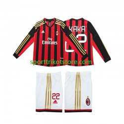 Retro AC Mailand Kinderset Heim trikot Langarm Kaka 22 2013 2014