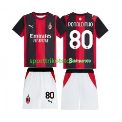 AC Mailand Kinderset Heim trikot 2027-2028 Kurzarm Ronaldinho 80