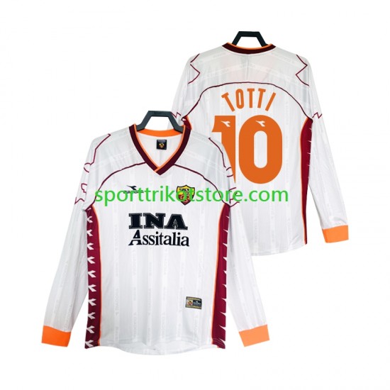 Retro AS Rom Herren Auswärts trikot 1999 Langarm Totti 10 2000