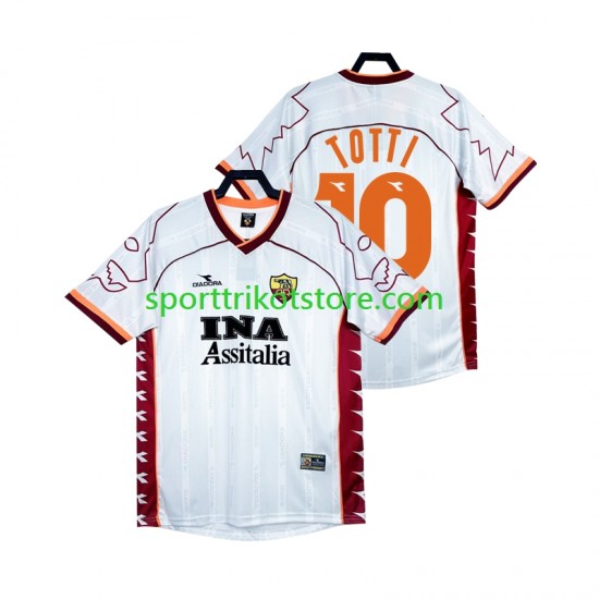 Retro AS Rom Herren Auswärts trikot 1999 Kurzarm Totti 10 2000