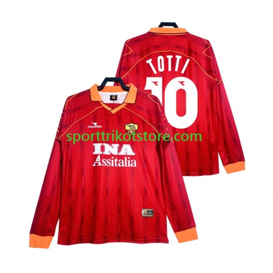 Retro AS Rom Herren Heim trikot 1999 Langarm Totti 10 2000