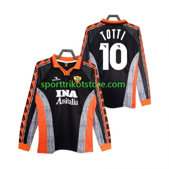 Retro AS Rom Herren Ausweich trikot 1999 Langarm Totti 10 1998