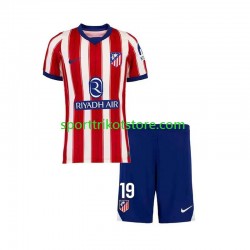 Atlético Madrid Kinderset Heim trikot 2027-2028 Kurzarm Julian Alvarez 19