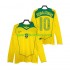 Retro Brasilien Herren Heim trikot 2004 Langarm RONALDINHO 10