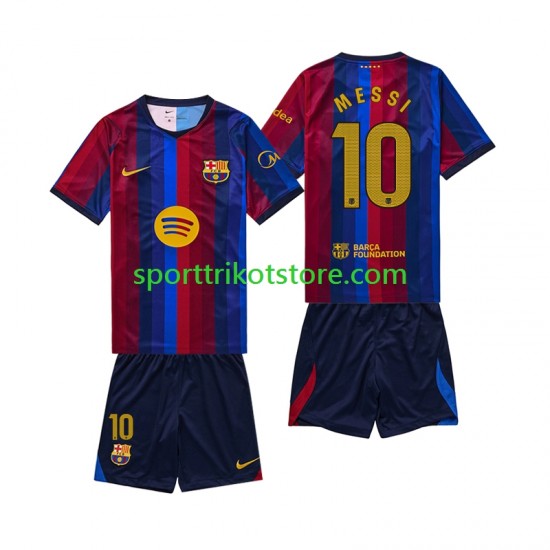 FC Barcelona Kinderset Heim trikot 2027-2028 Kurzarm Lionel Messi 10