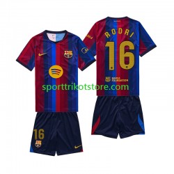 FC Barcelona Kinderset Heim trikot 2027-2028 Kurzarm Rodri 16