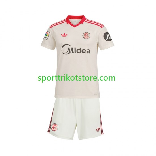 Retro FC Sevilla Kinderset Heim trikot 2025-2026 Kurzarm