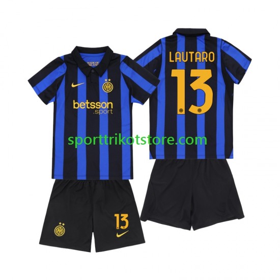 Inter Mailand Kinderset Heim trikot 2027-2028 Kurzarm Lautaro Martinez 13