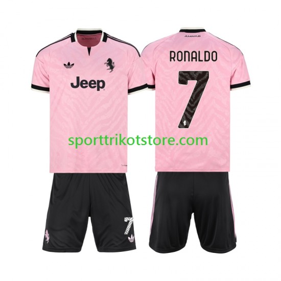 Juventus Turin Kinderset Auswärts trikot 2027-2028 Kurzarm Cristiano Ronaldo 7