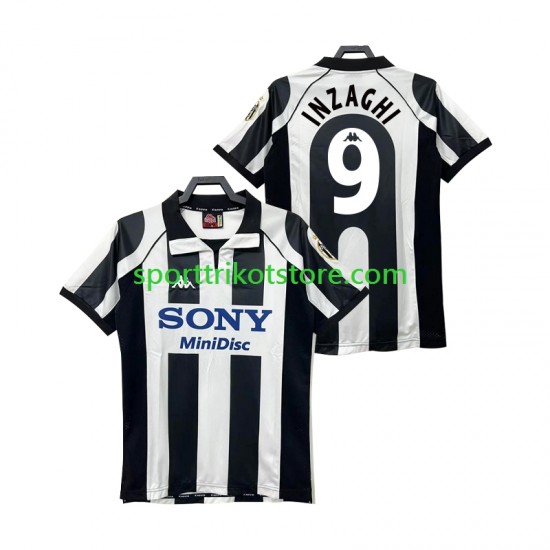 Retro Juventus Turin Herren Heim trikot Kurzarm INZAGHI 9 1997 1998