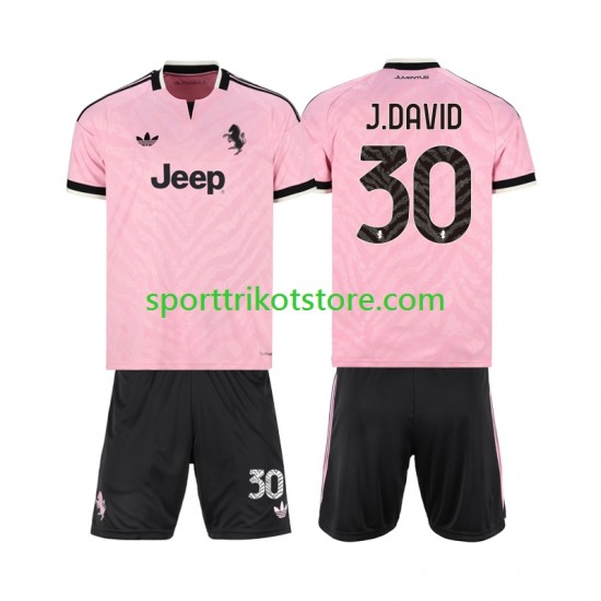 Juventus Turin Kinderset Auswärts trikot 2027-2028 Kurzarm Jonathan David 30