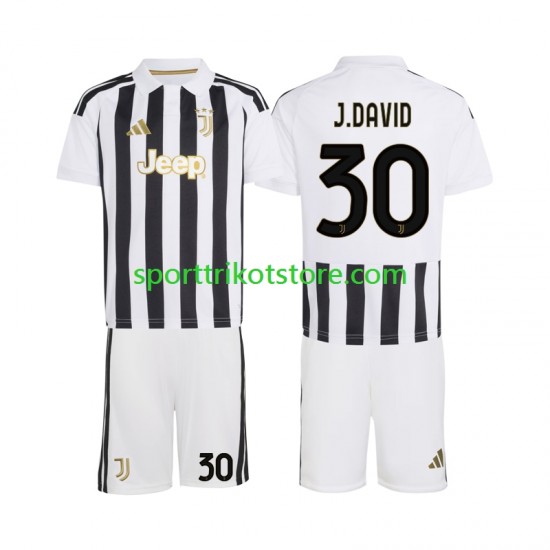 Juventus Turin Kinderset Heim trikot 2027-2028 Kurzarm Jonathan David 30