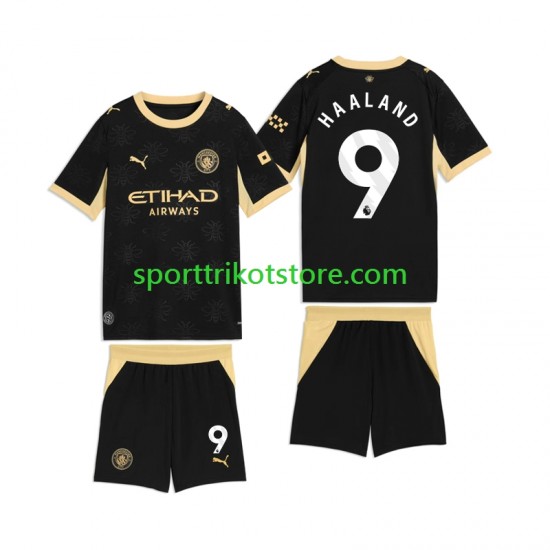 Manchester City Kinderset Auswärts trikot 2027-2028 Kurzarm Erling Haaland 9