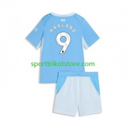 Manchester City Kinderset Heim trikot 2027-2028 Kurzarm Erling Haaland 9