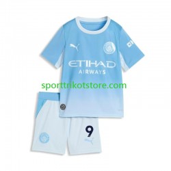 Manchester City Kinderset Heim trikot 2027-2028 Kurzarm Erling Haaland 9