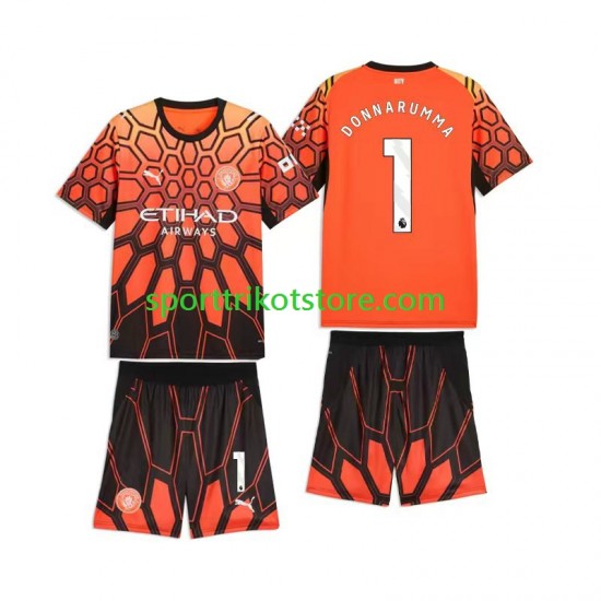 Manchester City Kinderset Ausweich trikot 2027-2028 Kurzarm Torwart Gianluigi Donnarumma 1