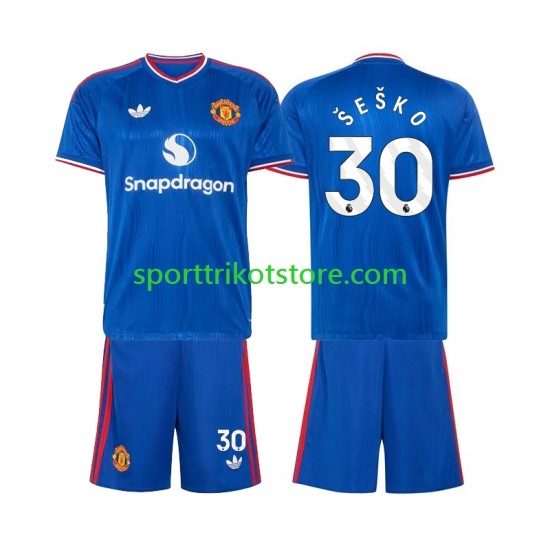 Manchester United Kinderset Auswärts trikot 2027-2028 Kurzarm Benjamin Sesko 30