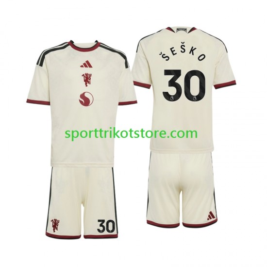 Manchester United Kinderset Ausweich trikot 2027-2028 Kurzarm Benjamin Sesko 30