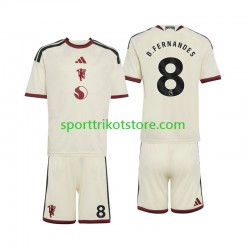 Manchester United Kinderset Ausweich trikot 2027-2028 Kurzarm Bruno Fernandes 8