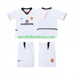 Manchester United Kinderset Auswärts Kurzarm Football Shirt 2002 2003