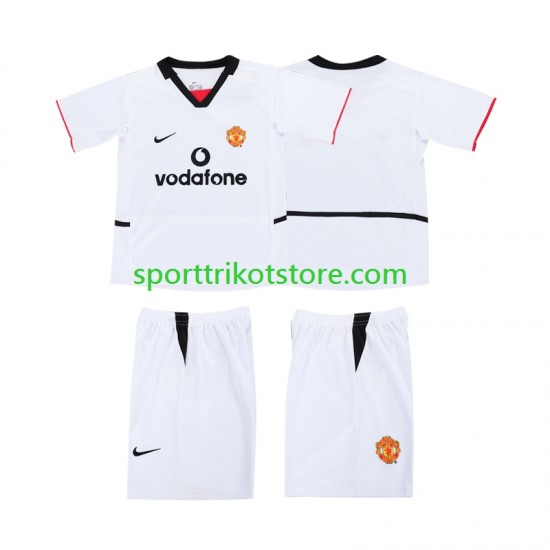 Manchester United Kinderset Auswärts Kurzarm Football Shirt 2002 2003