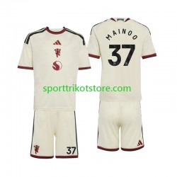 Manchester United Kinderset Ausweich trikot 2027-2028 Kurzarm Kobbie Mainoo 37