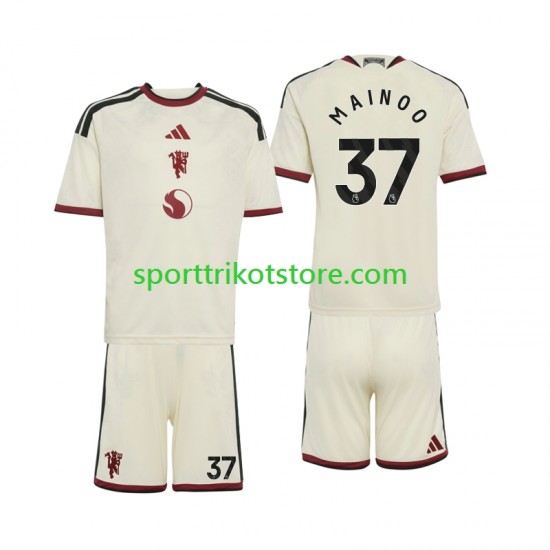 Manchester United Kinderset Ausweich trikot 2027-2028 Kurzarm Kobbie Mainoo 37