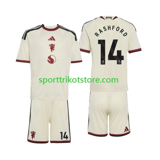 Manchester United Kinderset Ausweich trikot 2027-2028 Kurzarm Marcus Rashford 14