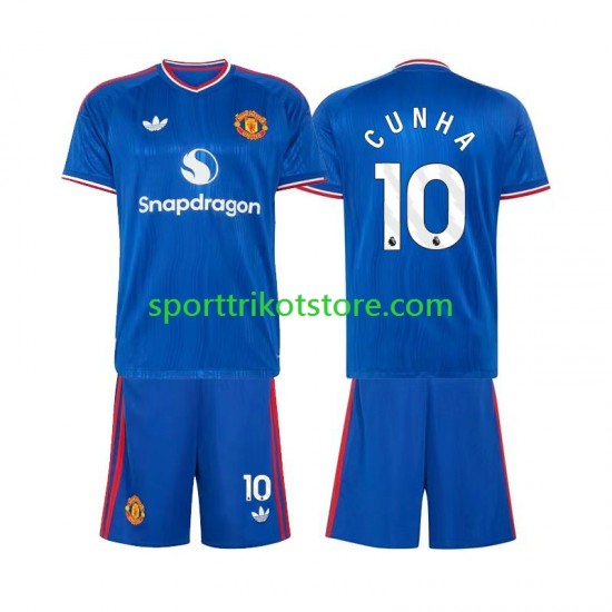 Manchester United Kinderset Auswärts trikot 2027-2028 Kurzarm Matheus Cunha 10