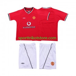 Retro Manchester United Kinderset Heim trikot Kurzarm 2000 2002