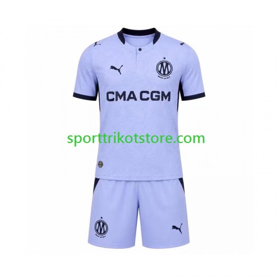 Olympique Marseille Kinderset Ausweich trikot 2027-2028 Kurzarm