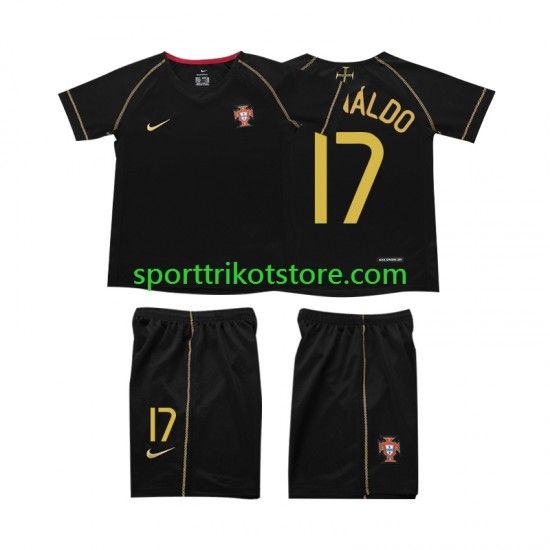 Retro Portugal Kinderset Auswärts trikot 2006 Kurzarm Cristiano Ronaldo 17