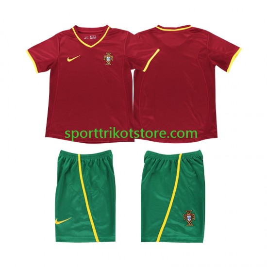Retro Portugal Kinderset Heim trikot Kurzarm 2002