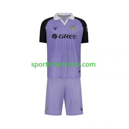Retro Real Betis Kinderset Heim trikot 2025-2026 Kurzarm Torwart