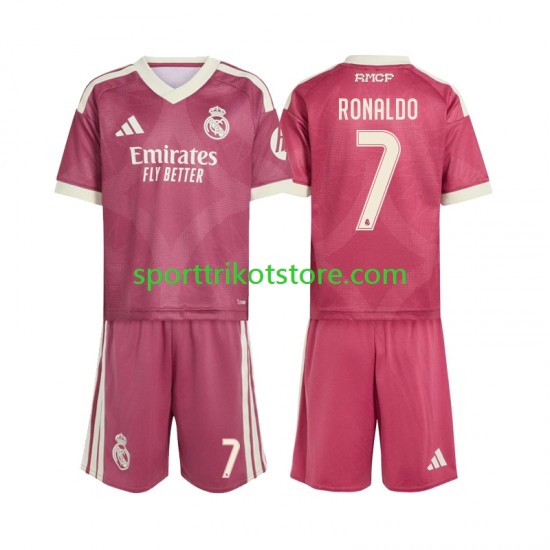 Real Madrid Kinderset Ausweich trikot 2027-2028 Kurzarm Cristiano Ronaldo 7