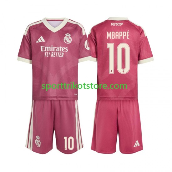 Real Madrid Kinderset Ausweich trikot 2027-2028 Kurzarm Kylian Mbappe 10
