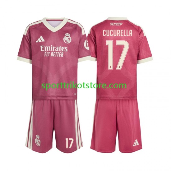 Real Madrid Kinderset Ausweich trikot 2027-2028 Kurzarm Marc Cucurella 17
