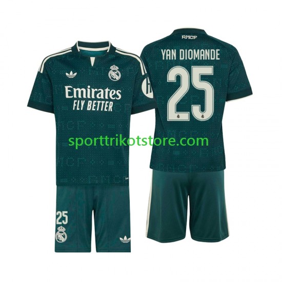 Real Madrid Kinderset Auswärts trikot 2027-2028 Kurzarm Yan Diomande 25
