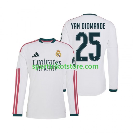 Real Madrid Herren Heim trikot 2027-2028 Langarm Yan Diomande 25
