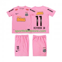Retro Kinderset Viertes trikot Kurzarm Santos Neymar JR 11 2012 2013