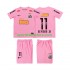 Retro Kinderset Viertes trikot Kurzarm Santos Neymar JR 11 2012 2013