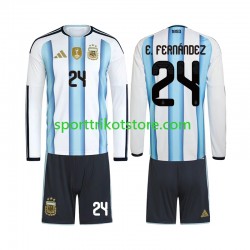 Argentinien Kinderset Heim trikot WM 2026 Langarm Enzo Fernandez 24