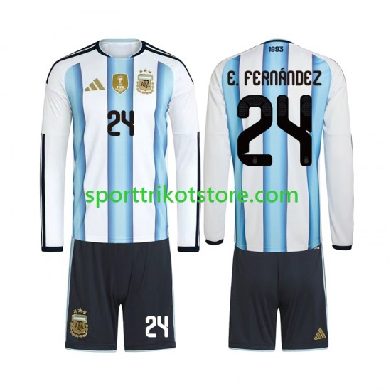 Argentinien Kinderset Heim trikot WM 2026 Langarm Enzo Fernandez 24