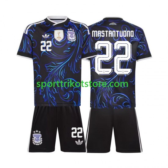 Argentinien Kinderset Auswärts trikot WM 2026 Kurzarm Franco Mastantuono 22