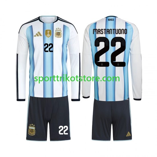 Argentinien Kinderset Heim trikot WM 2026 Langarm Franco Mastantuono 22