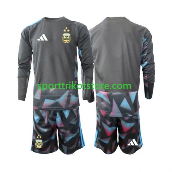 Argentinien Kinderset Heim trikot WM 2026 Langarm Torwart