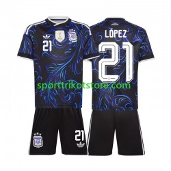 Argentinien Kinderset Auswärts trikot WM 2026 Kurzarm Jose Manuel Lopez 21