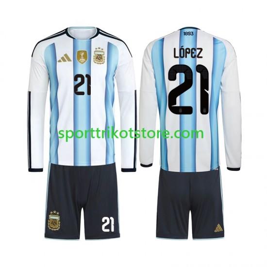 Argentinien Kinderset Heim trikot WM 2026 Langarm Jose Manuel Lopez 21